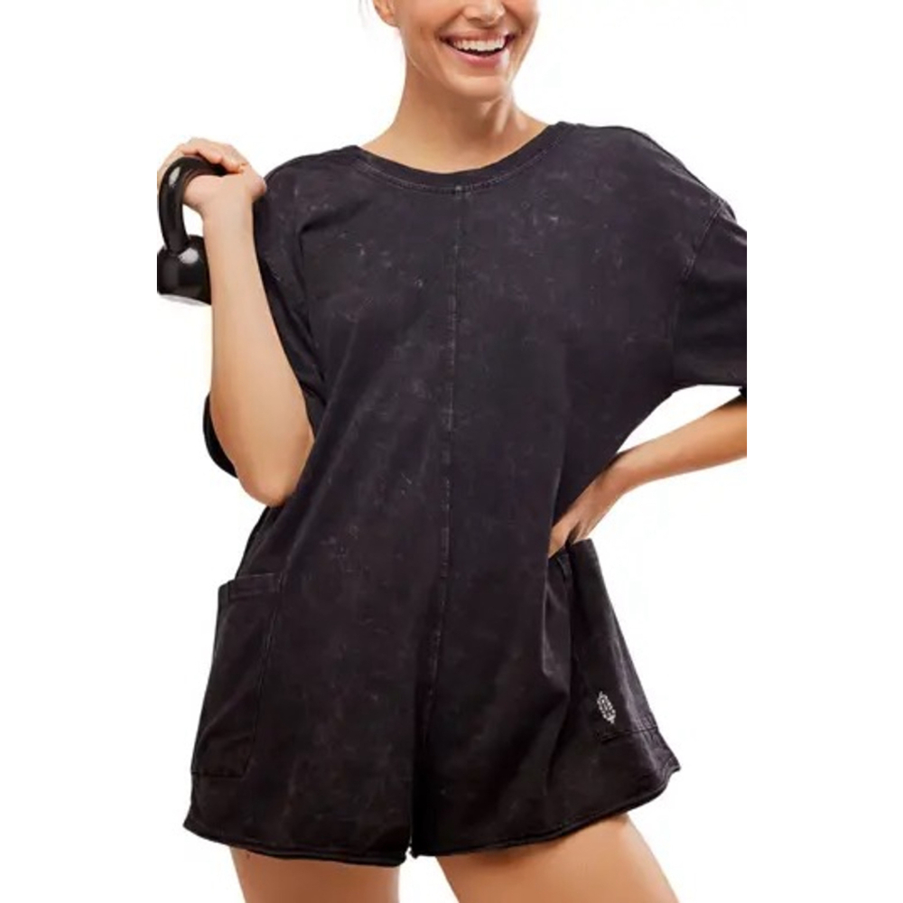 Free People Black Romper